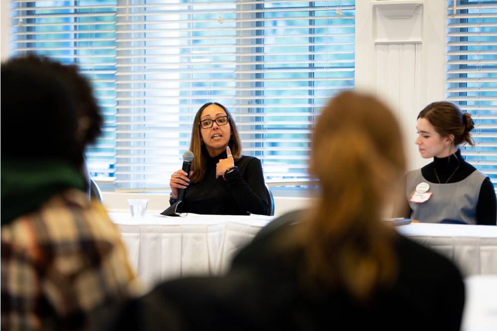 Panelist speaking to audience